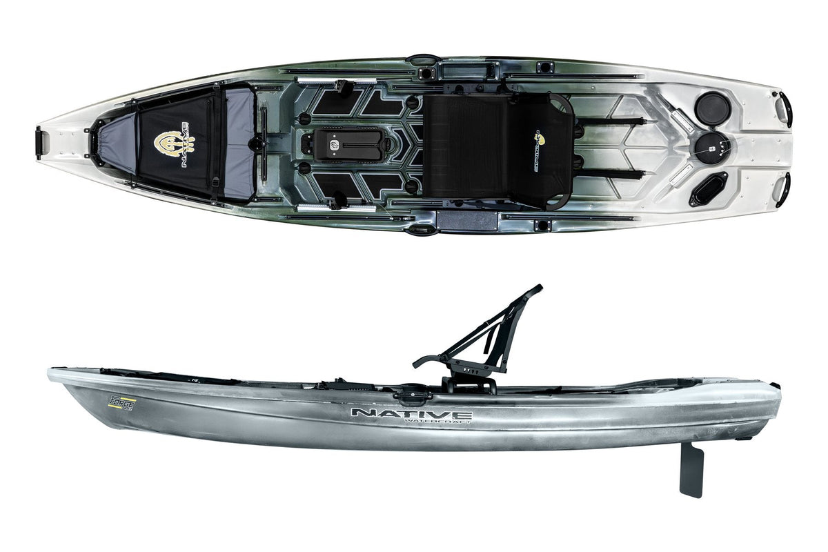 Native Watercraft Forge 12 in Hidden Oak, base kayak shown without pedal drive or motor