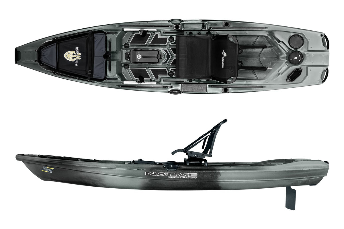 Native Watercraft Forge 12 in Grey Goose, base kayak shown without pedal drive or motor
