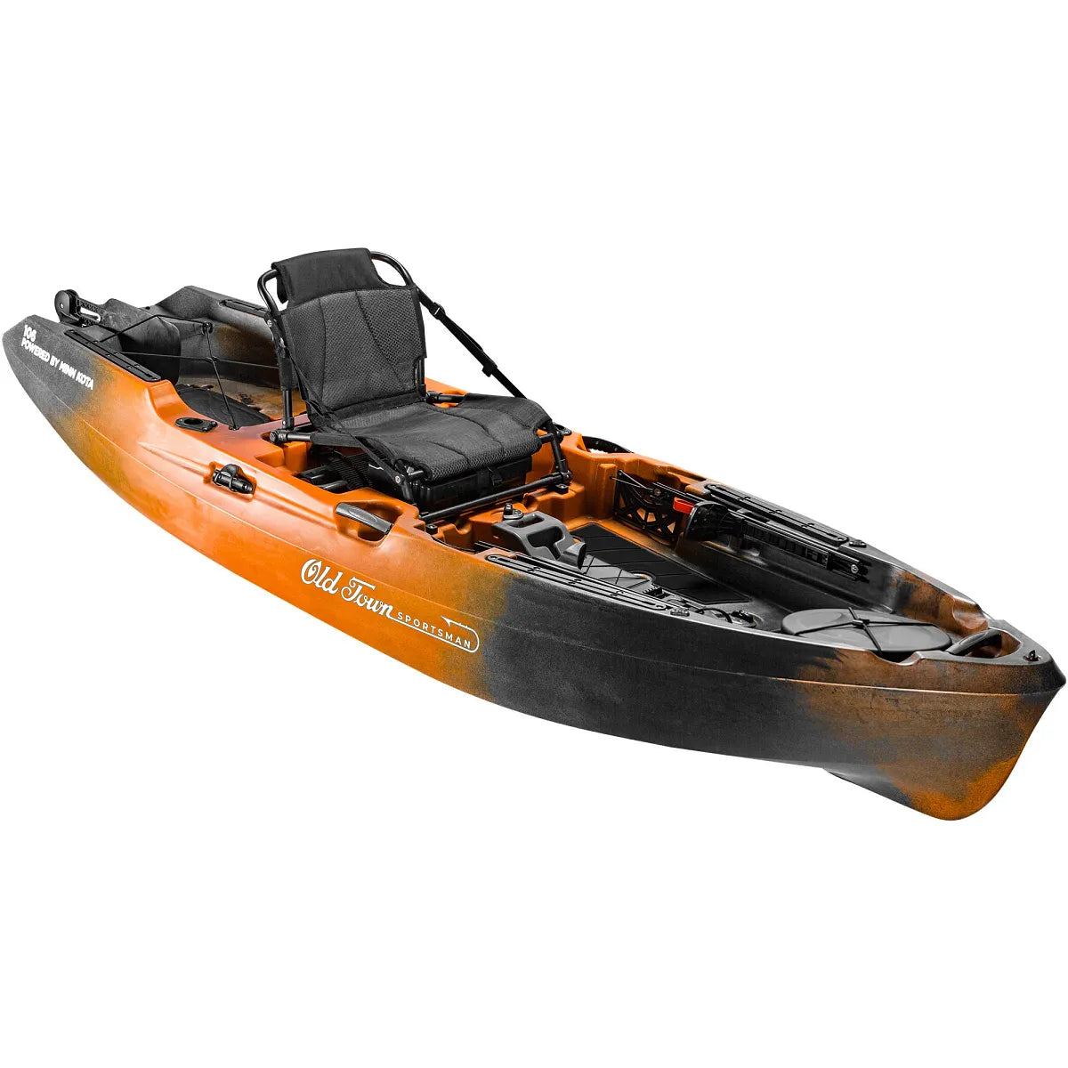Old Town Sportsman 106 Powered by Minn Kota in Ember Camo