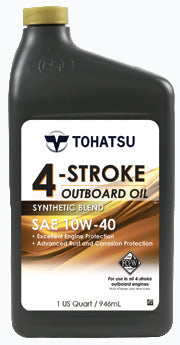 Tohatsu FC-W 4-stroke engine oil quart bottle; this listing is sold by the case, part 332823080M